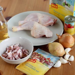 pečené kuracie stehná v paradajkovej omáčke ingrediencie