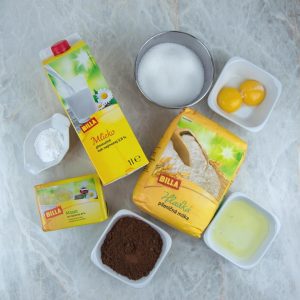 Čokoládovo-tvarohový koláč - ingrediencie